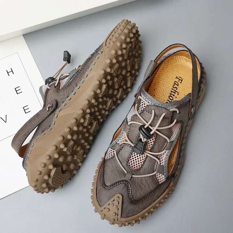 Summer for Men Comfortable Men's Man Beach Sandals Original Brands Shoes Man's Leather Sandal Trend