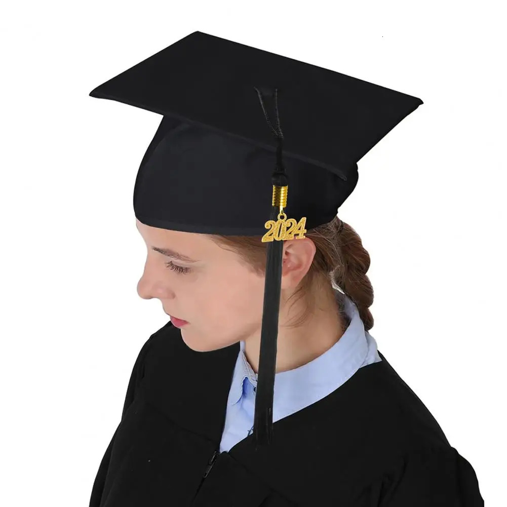 College Uniform Graduate Robe Hat Set Front Zipper tassel Unisex University Bachelor Doctors Ceremony Dress Year Label 250326