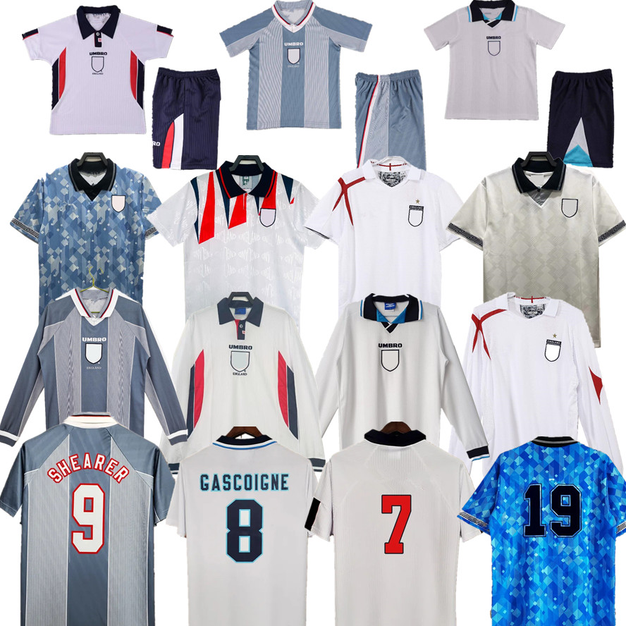 1998 Retro EnglandS Soccer Jerseys Football Shirt SHEARER GASCOIGNE KANE ROONEY OWEN MOORE LINEKER HURST 1990 91 92 96 94 95 96 97 98 99 00 01 02 03 04 05 06