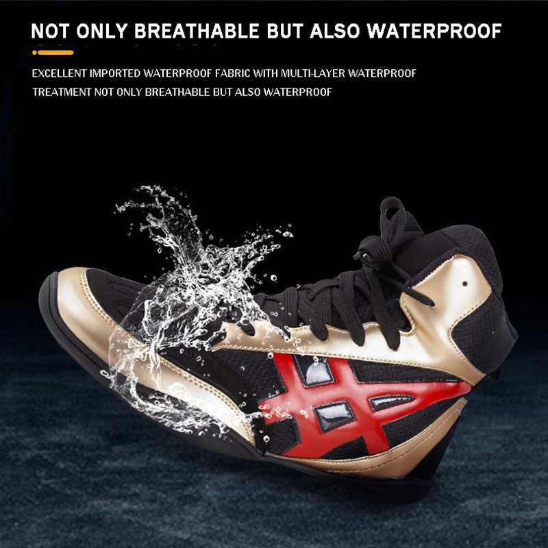 Mid Cut Mens Professional Boxing Boots Size 32-45 Breathable Non slip Womens Lace Sanda Wrestling Shoes Student Fighting Training Shoes M250327