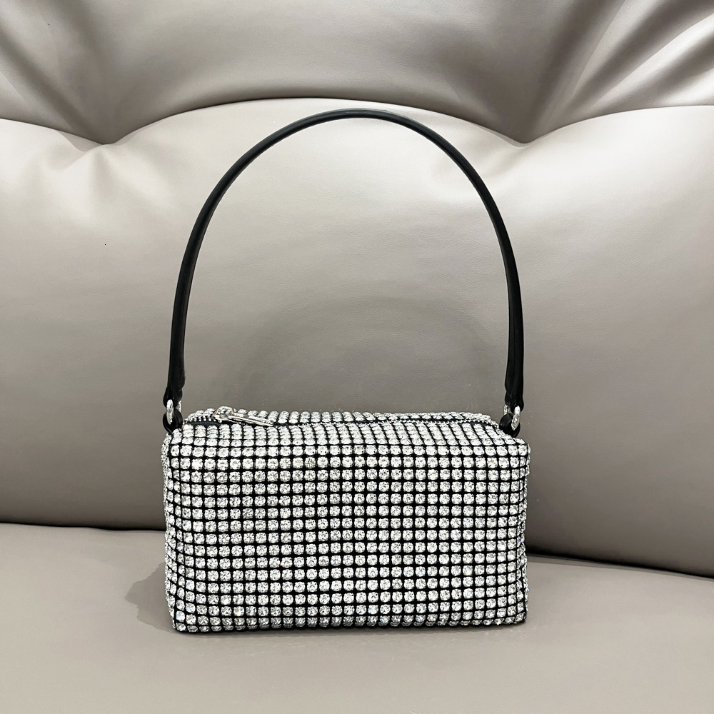 Women S Full Of Diamonds Hand Held Single Shoulder Shiny Rhinestone Crossbody Bag Handmade Bag With Diamond Inlay Women S Handbag