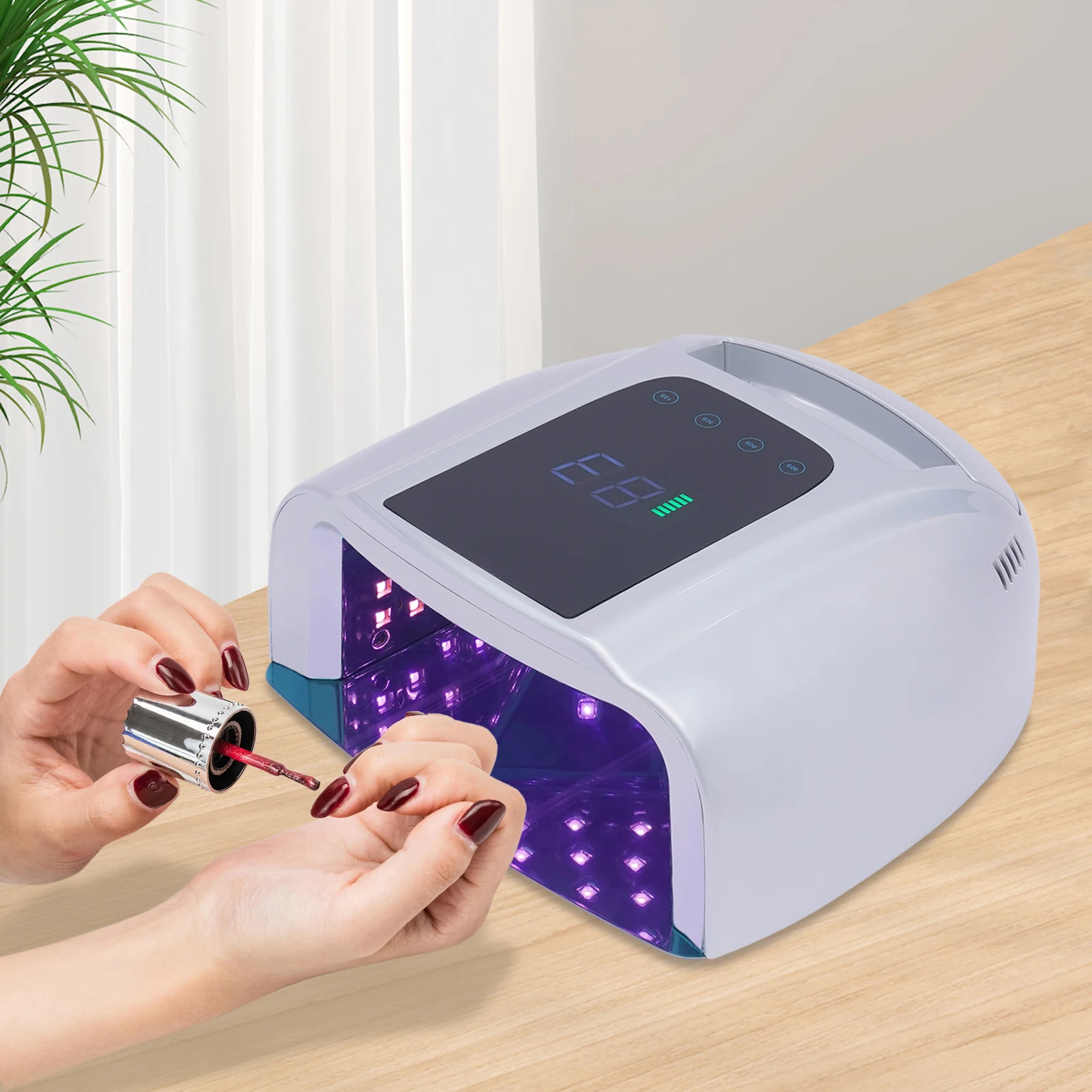 Nail dryer 96W 42 bead professional charging UV LED portable cordless nail light machine with detachable stainless steel 250325