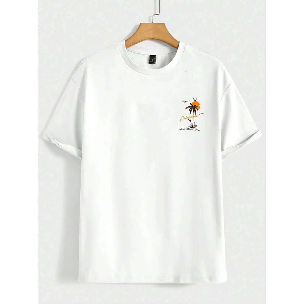 Men s summer cotton T shirt loose and fashionable suitable for sweating oversized top