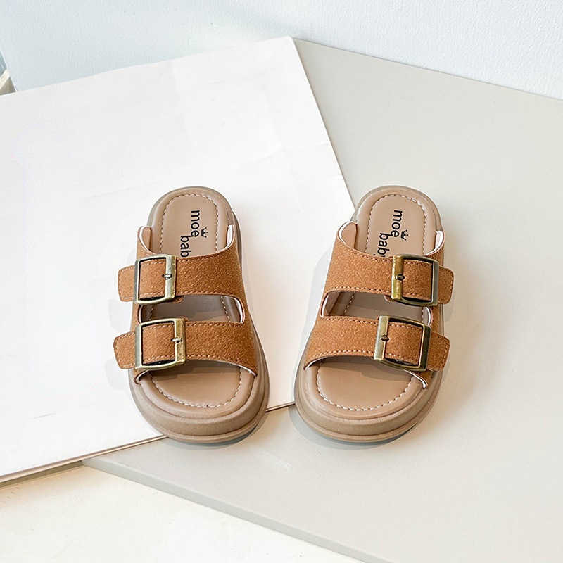 Slipper Summer New Buckle Sandals Casual Fashion Cross Sandals for Boys and Girls Open Toe Soft Sole Princess Shoes Roman Shoes S25326