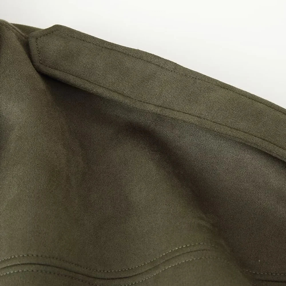 Womens Clothing European and American Fashion Variations Suede Texture Effect Female Pilot Jacket 250326