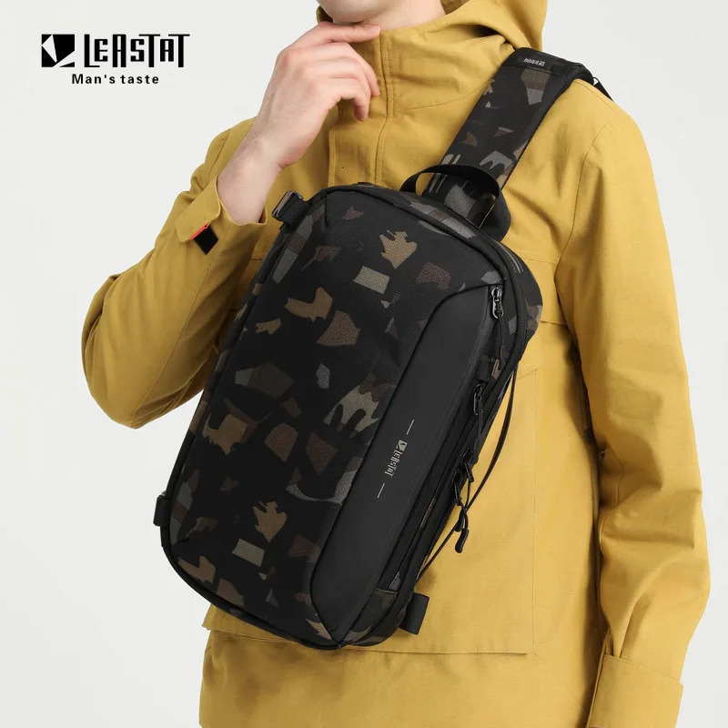 Mens Cross Chest Bag USB Charging Body Business Travel Messenger 250326