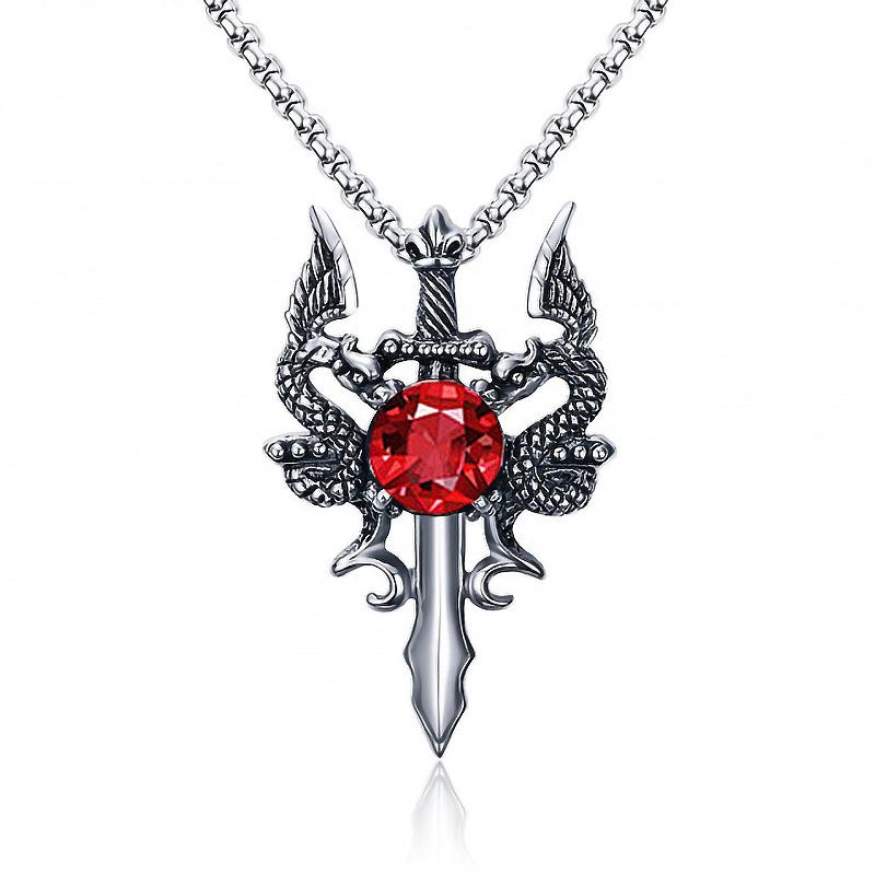 Trendy and personalized design double dragon cross necklace
