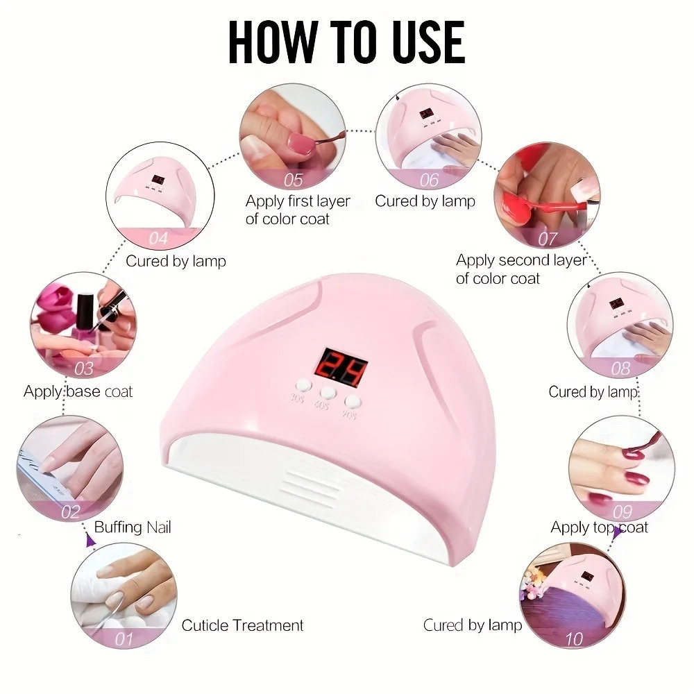 USB nail potherapy machine lamp 12 UV LED light curing 36W polish gel infrared sensor art 250325