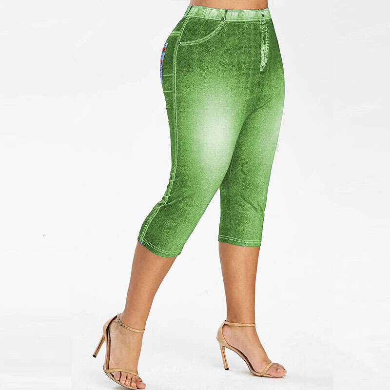 Women Yoga Pants New Printed Denim Inspired Seven Quarter Pants Casual Tight Fitting Hip Lifting And Slimming Version YJ
