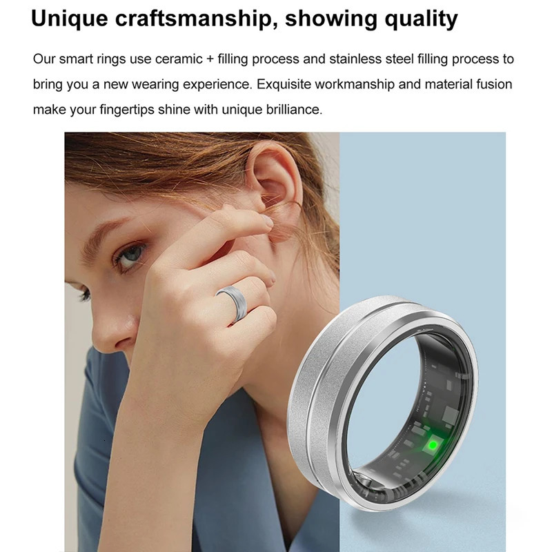 5ATM Waterproof Smart Ring Men Health Monitoring Blood oxygen 100 Sport modes Fitness Tracking Waterproof Sport Smartring Women 250322