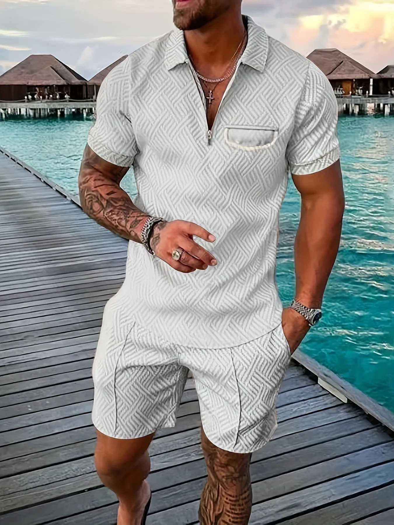 New Summer Hawaii Vacation Fashion Luggage 3D Printing Floral Mens Leisure Set Mens GiftsXJ250326