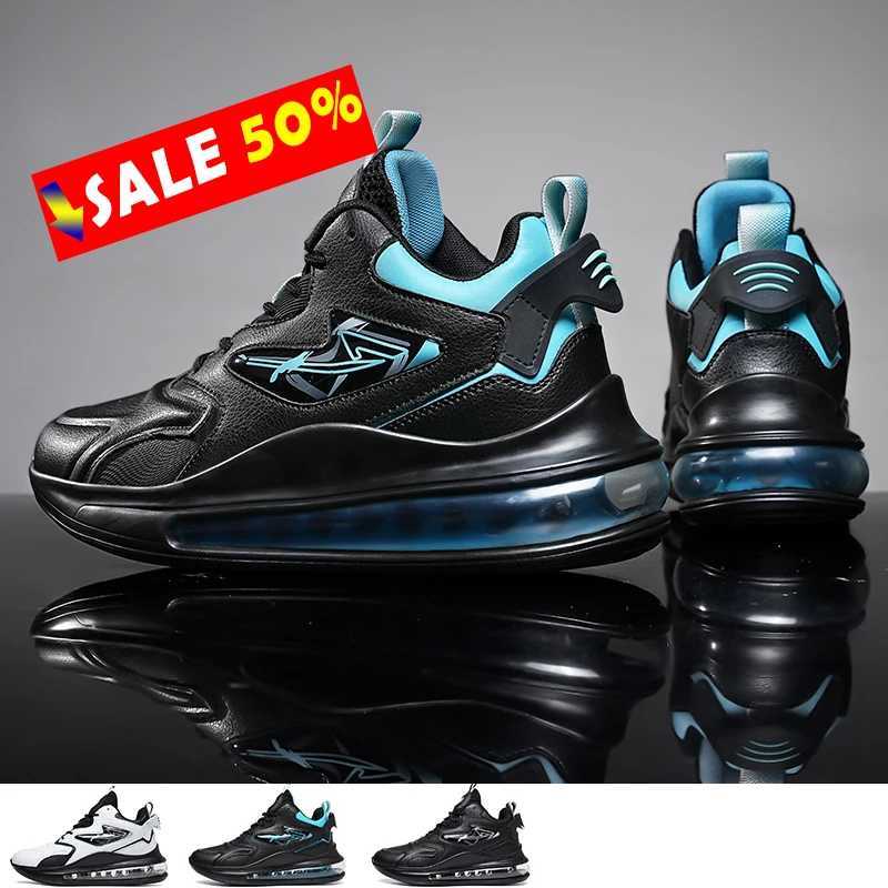 Big Size 39-48 High Top Men Tennis Sports Shoes Leather Fl Air Cushioning Running Sneakers Walking Trainers Tenis Mascino Z250411