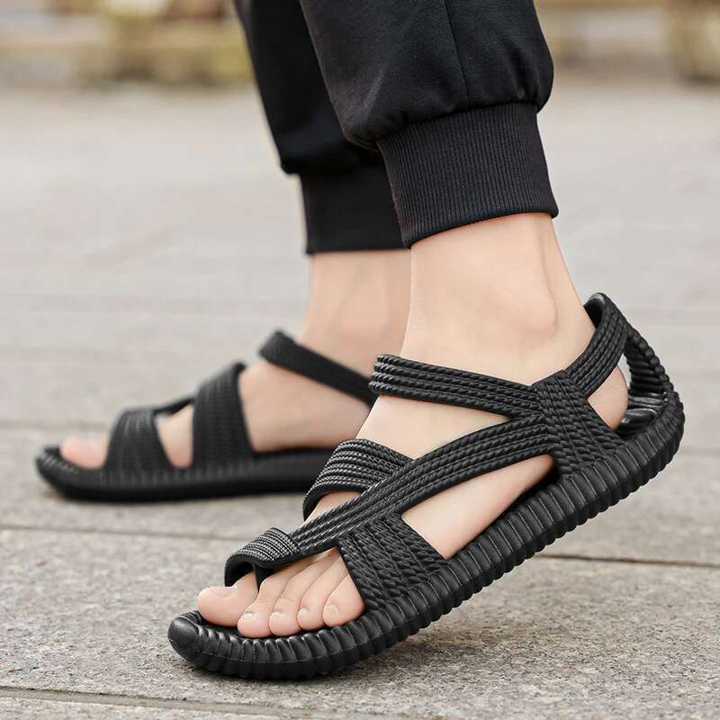 Men's Beach Summer Vacation EVA Straw Sandals Fashion Breathable Couple Flip ps Soft Non-Slip Outdoor Casual Shoes
