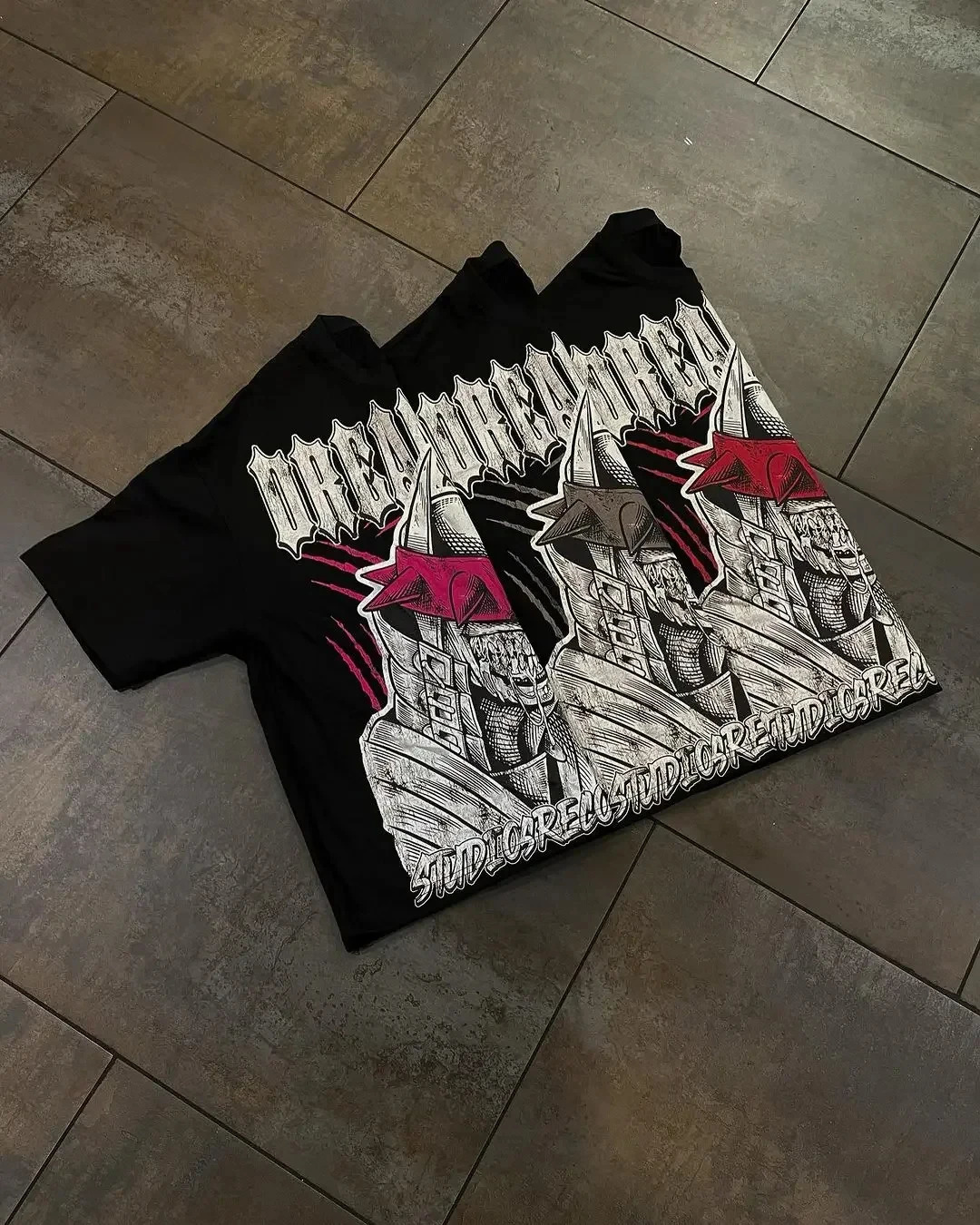 Hip Hop Casual American T Shirt Streetwear demon graphic t shirts Print Cotton Oversized Harajuku Gothic Short Sleeved y2k top 250318