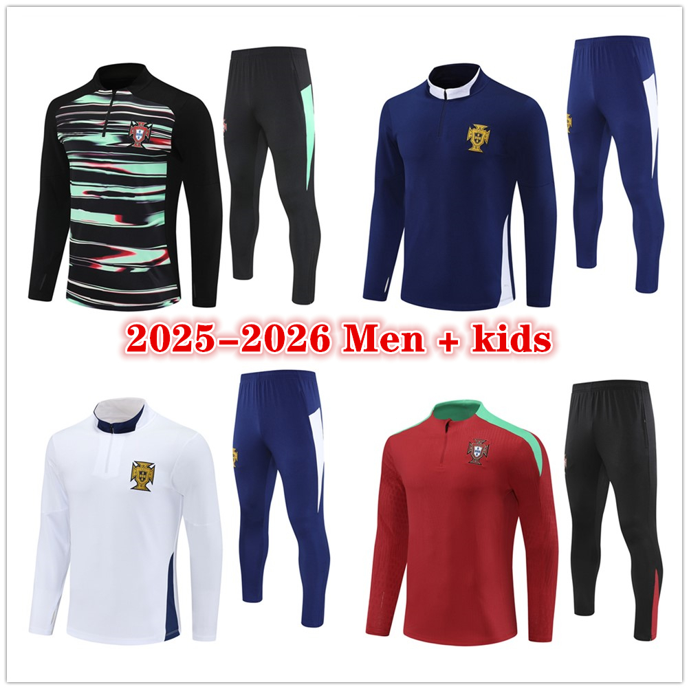 2025 2026 Portuguese soccer tracksuit Portuguesa football training suit Men and kids 24 25 26 Portugals tracksuits jogging kits survetement foot chandal futbol