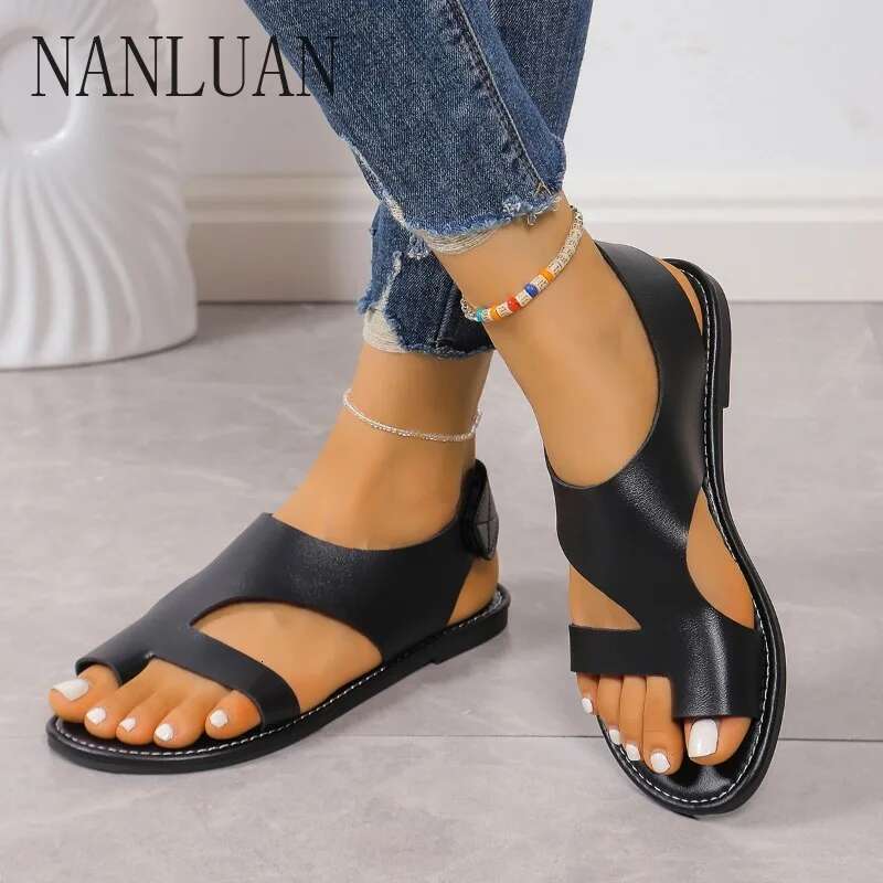 Boutique Summer Casual Style Simple Solid Color Slip-on Women's Shoes Non-slip Outdoor Hot-selg Sandals