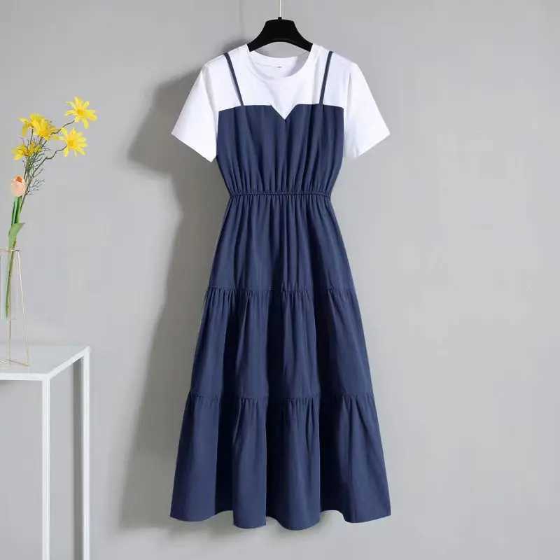 Fashion 10 12 14 16-year-old teenage girl dress back to school casual sled large-sized pendant one-piece girl summer outfit W250326