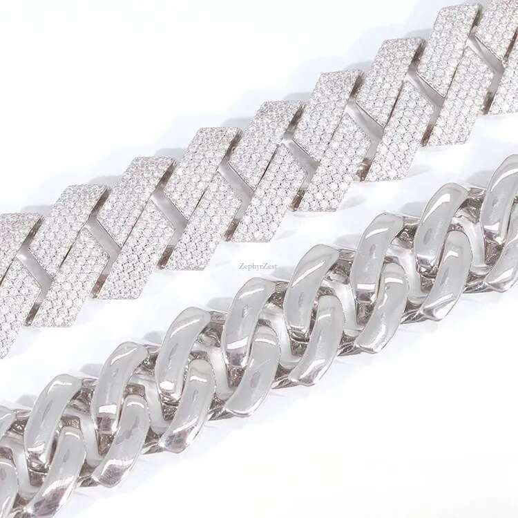 Moissanite bracelet Necklace s Rap hip-hop style Fashion punk full of dias Cuban chain