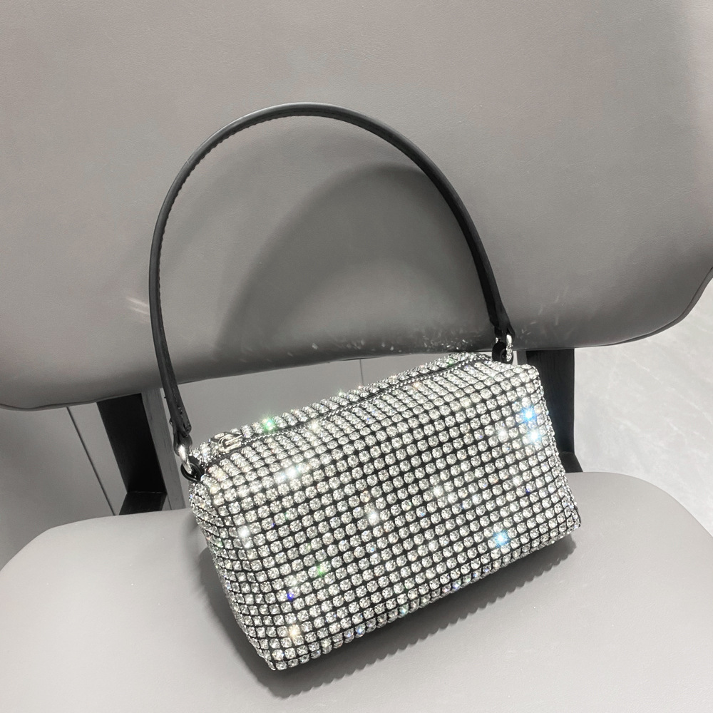 Women S Full Of Diamonds Hand Held Single Shoulder Shiny Rhinestone Crossbody Bag Handmade Bag With Diamond Inlay Women S Handbag