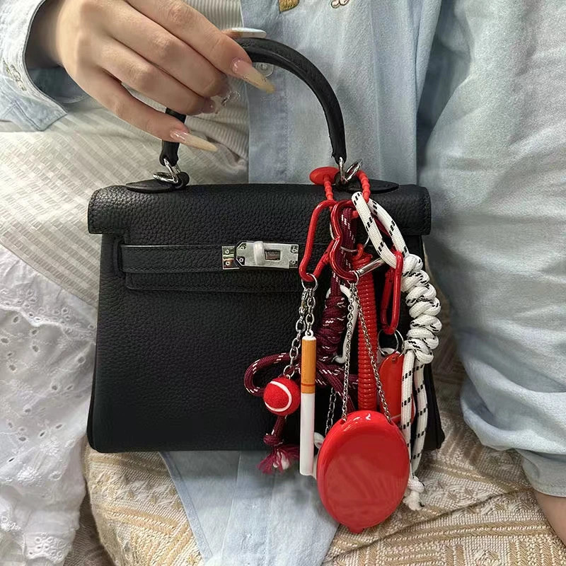 Sports Series Key chain Multi-element Backpack pendant Hand woven rope shoulder bag decoration250325