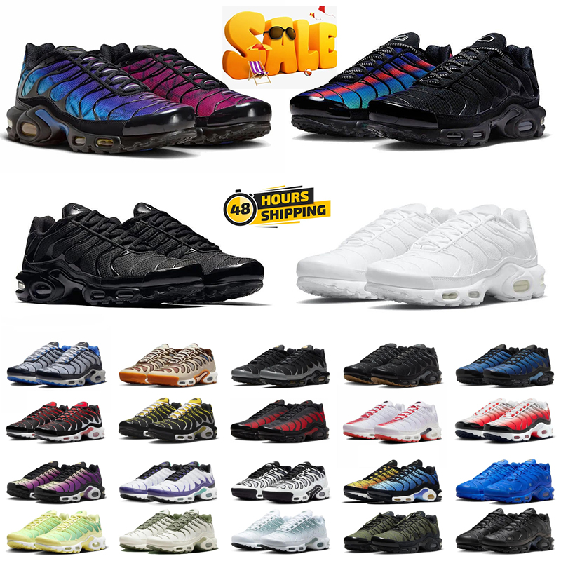tn designer shoes Running Shoes Mens Women Triple Black White Sky Blue Gradient Breathable Men designer Trainers outdoor Sports Sneakers 36-46