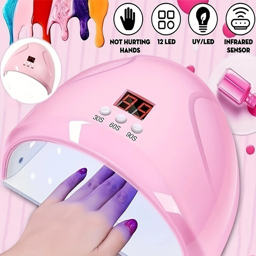 USB nail potherapy machine lamp 12 UV LED light curing 36W polish gel infrared sensor art 250325