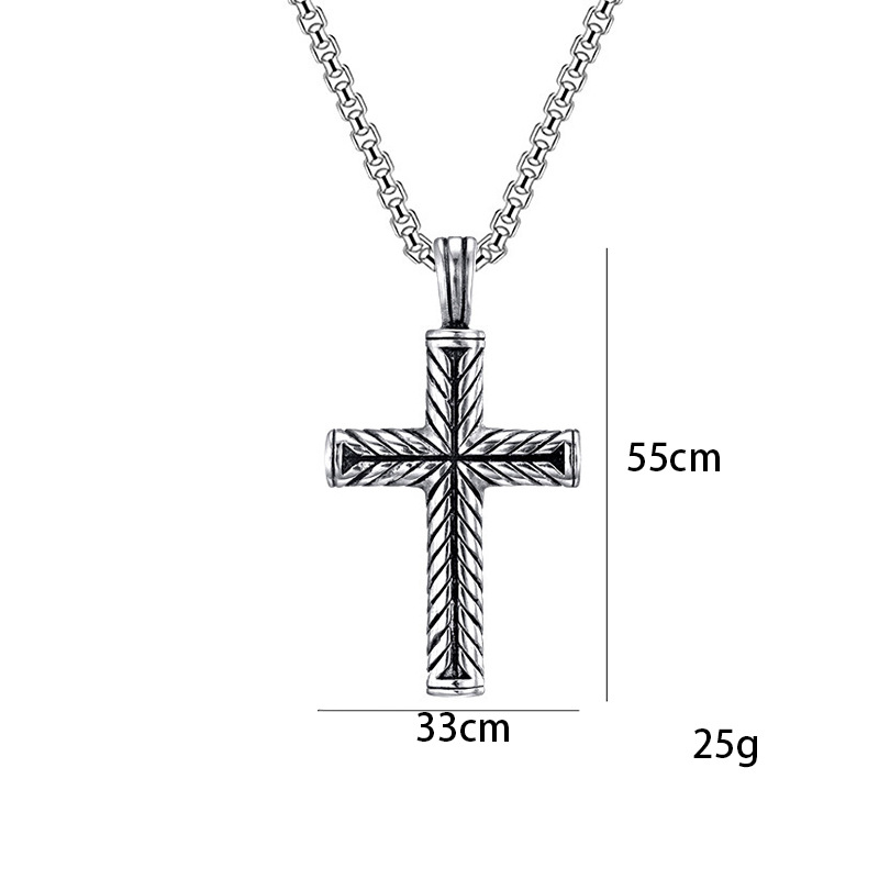 Personalized Cross Titanium Steel Necklace Men's Stainless Steel Pendant