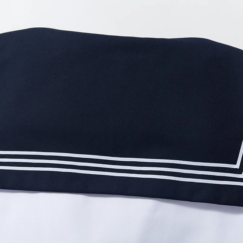 White Navy Sailor Set School Girls Uniform Japanese Seifuku Student Female Sexy JK Fold Dress 250326