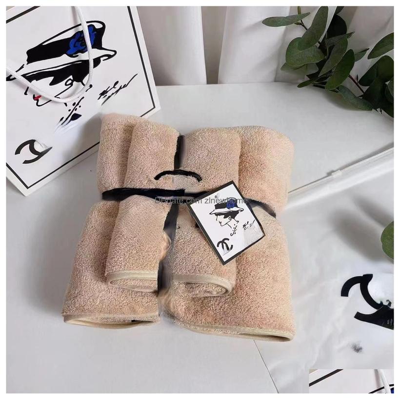 Towel Fashion Coral Bath Velvet Home Quick Drying Absorbent Gift Set Drop Delivery Garden Textiles Dh6Wu S25610