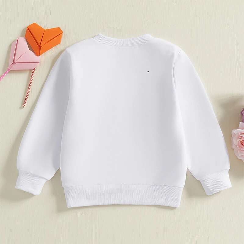 Ddmyshoesvip Cute Girls Valentine S Day Heart Print Sweatshirt With Long Sleeves And Loose Fit Round Neck Pullover