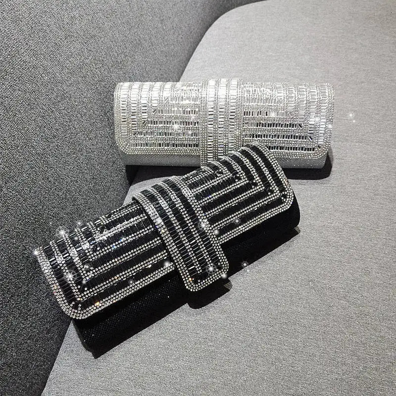 Factory direct diamond three discount dinner bag handmade bracelet wedding party crystal night clutch 250326