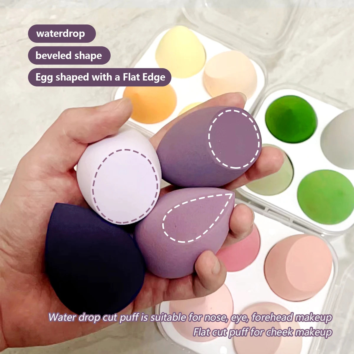 IMAGIC Sponge 4pcs/Set Makeup Puff Cosmetic Latex Soft Beauty Ball Foundation Powder With Box Wet and Dry Colorful Makeup Tool 250317