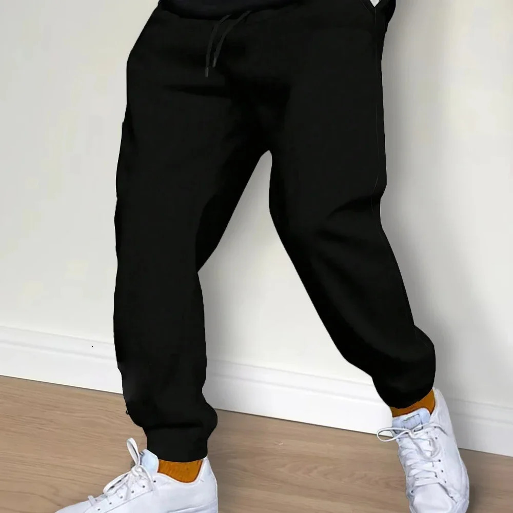 Mens casual pants autumn and winter wool sports mens running athlete gym Trouser fashion solid color 250327