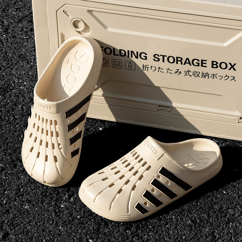 New sandals For Men And Women Wholesale Summer Slippers male Korean version eva net Hole female flat black wear sandals beach Slipper 36-45 2025s