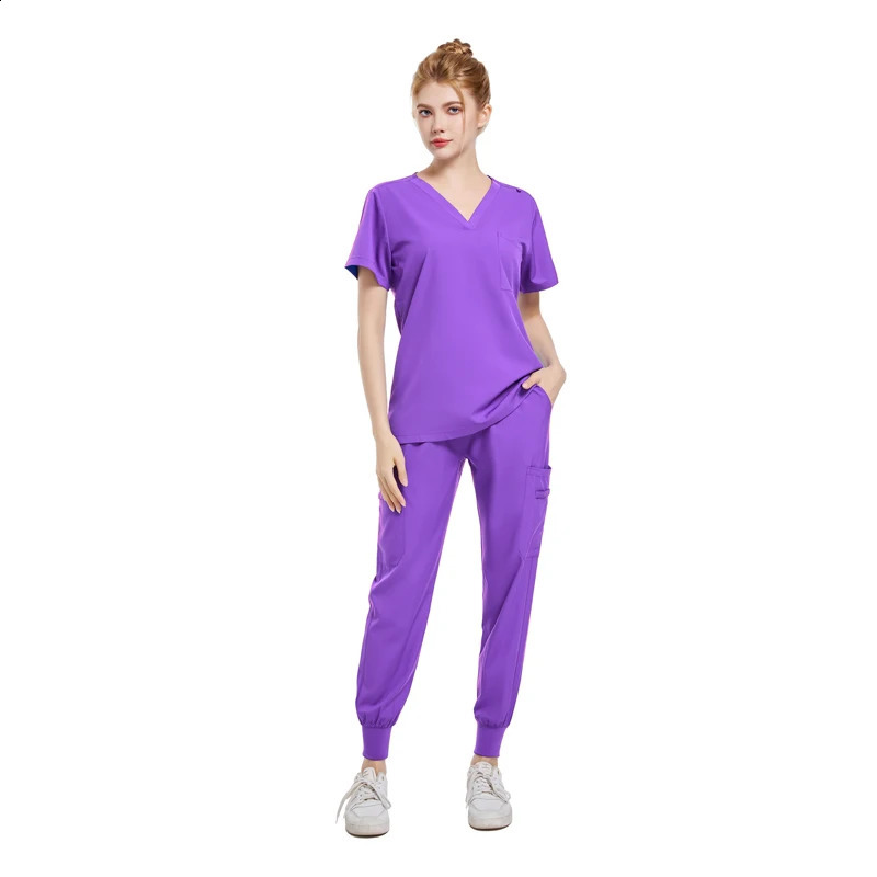 Hospital Scrubs Set Nurse Accessories Clothing Womens Work Clothes Dental Clinic Beauty Salon Spa 250326