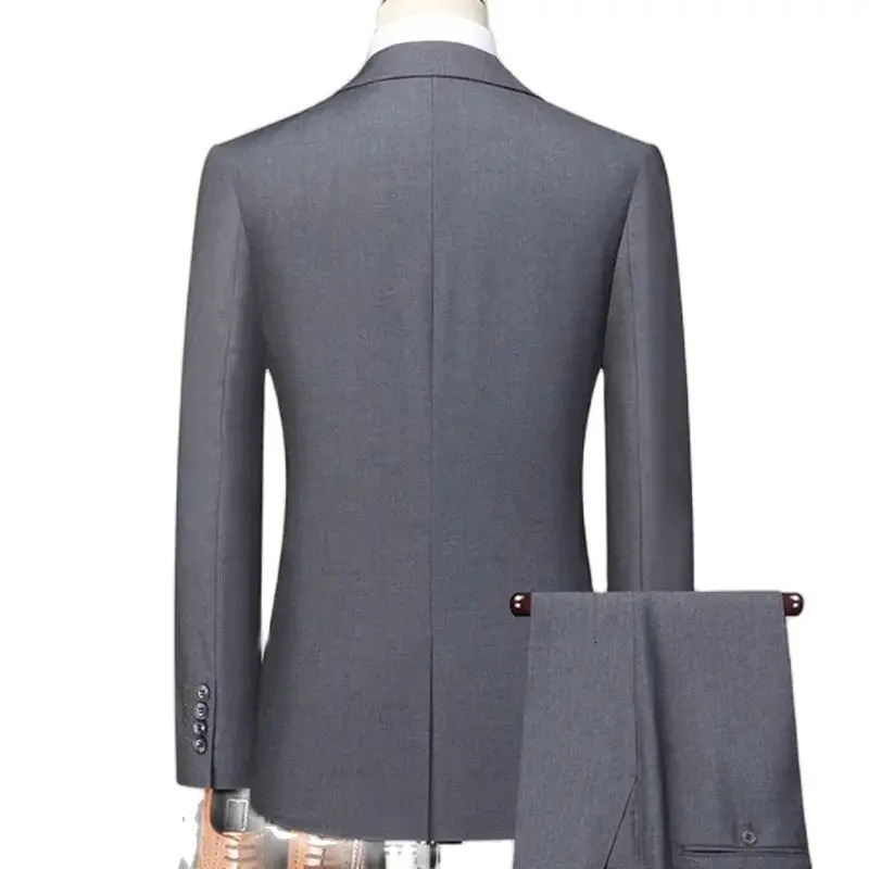 By we will mainly promote the explosion of highquality solid color lapel twopiece business casual mens clothing 250326