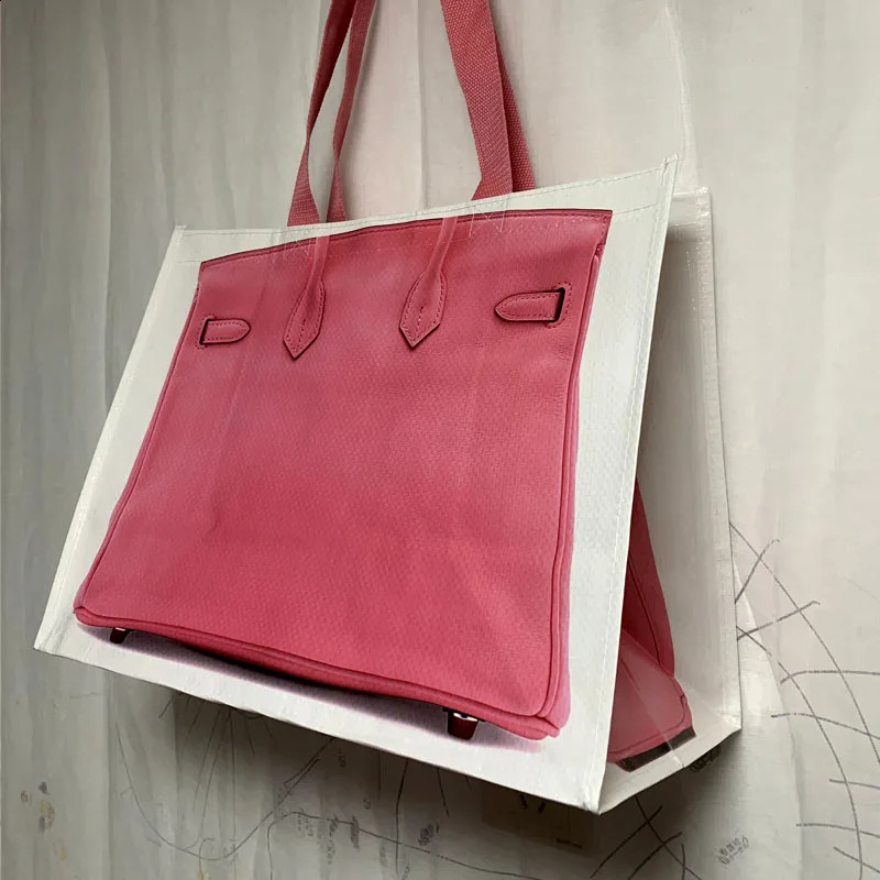 Laminated Portable Woven Bag PP Plastic Waterproof Laminated Snakeskin Bag Luggage Packaging Storage Woven Shopping Bags 250325