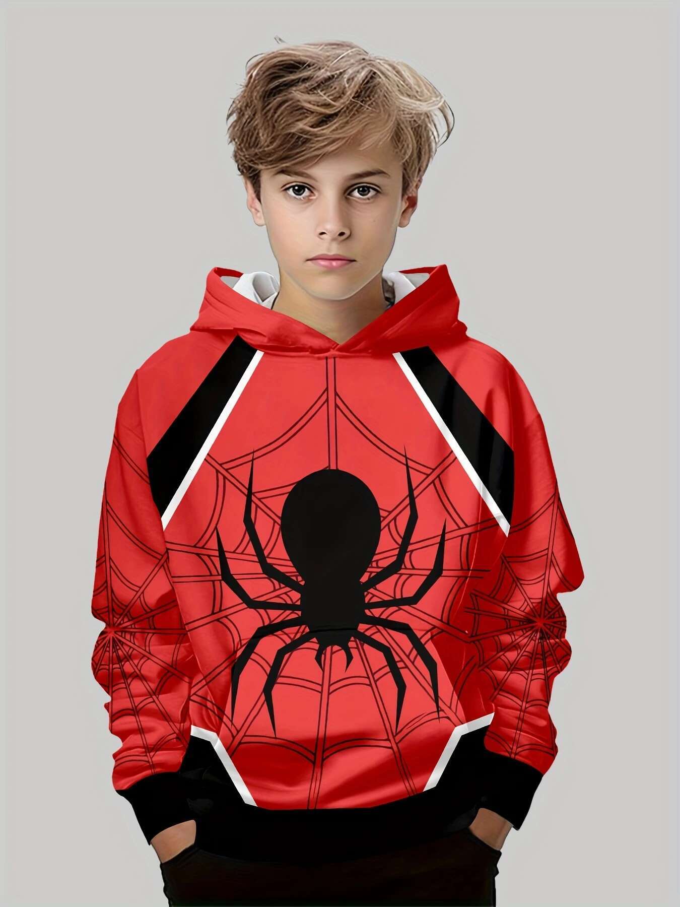 Ddmyshoesvip Sweatshirt D Spider Printed Pullover Hoodie Long Sleeve Boys Hoody Fall Spring Casual Girl Hoodies Child House Clothing