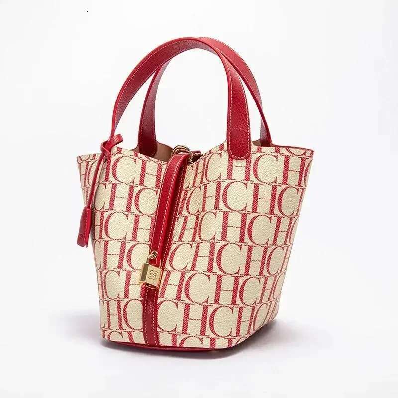 CH Handbag PVC Jacquard Texture Large Capacity Commuter Travel Crossbody Brand Women's Shoulder Bag Fashion