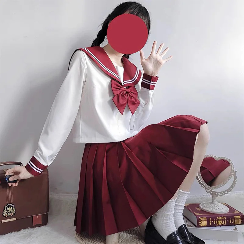 Japanese school uniform sxxl JK girl green clothing womens sexy suit sailor jacket pleated ski 250326