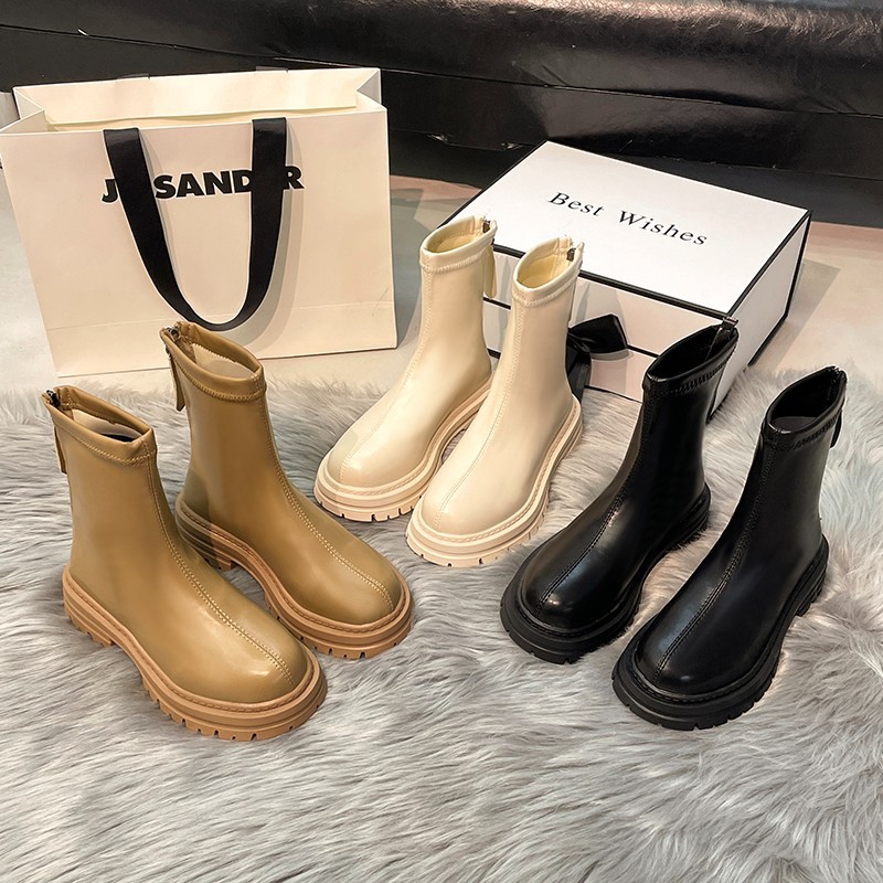 Free shipping designer Women Boots black beige dark brown milk tea color Comfortable wear-resisting outdoor casual shoe