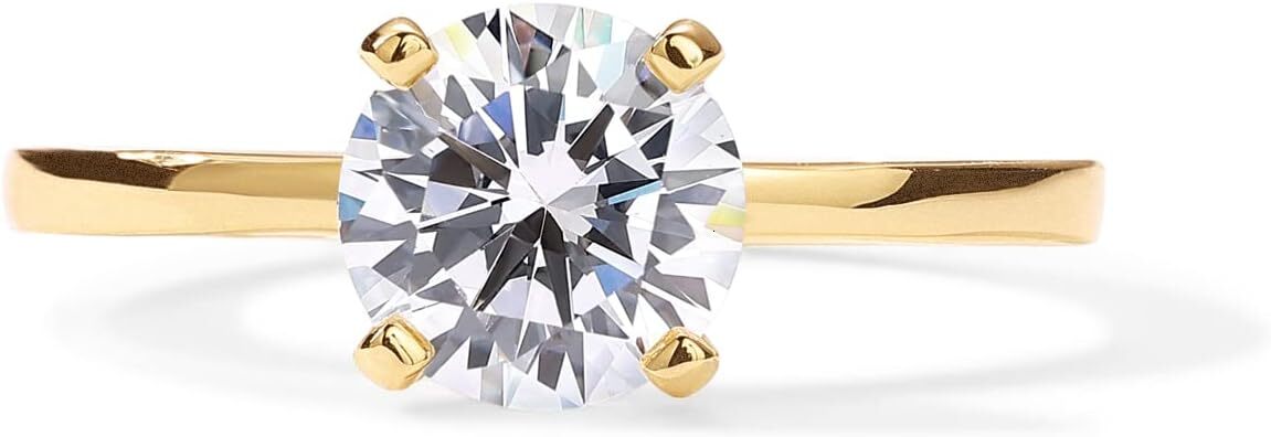 PAVOI 18K sterling silver round cut Solitare 15caratmo issanitewo mensen gagementri ngmo i ssanitewed dingrin ggem s toneenga gementring 5whi t egold 