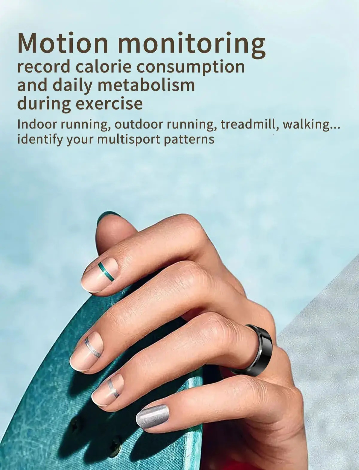Smart Ring For Men Women Health Monitoring Blood Pressure Oxygen IP68 Waterproof Multi Sports Modes On Standby Smart Ring 250322
