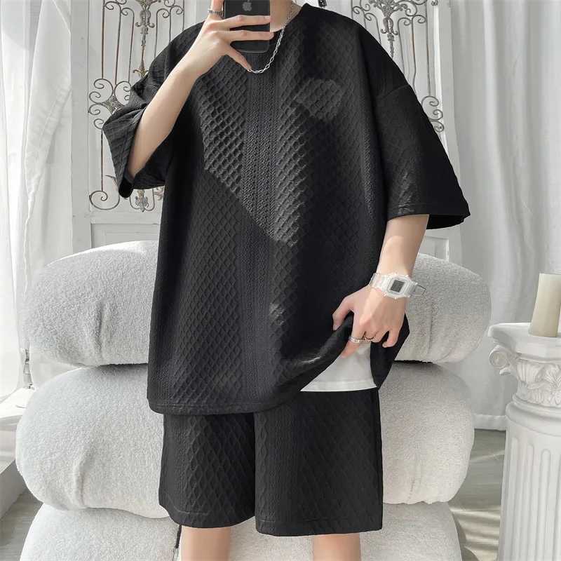 2024 Summer Thin Mens Design Emotional Short sleeved Short sleeved 2-piece Skin Care Jacquard SetXJ250326
