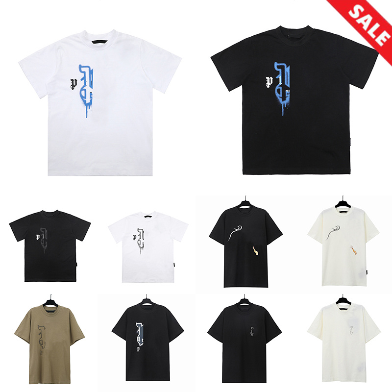 Mens Womens Designers Palms T Shirts For Man s Summer Tops Luxurys Big Letter Tshirts Clothing Polos Apparel Sleeved Tshirt Cotton Tees