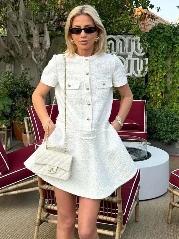 Ladies Short Elegant Fashion Summer New Chic Slim O-Neck Holiday Youth Party Women Street Student Mini Dress Female