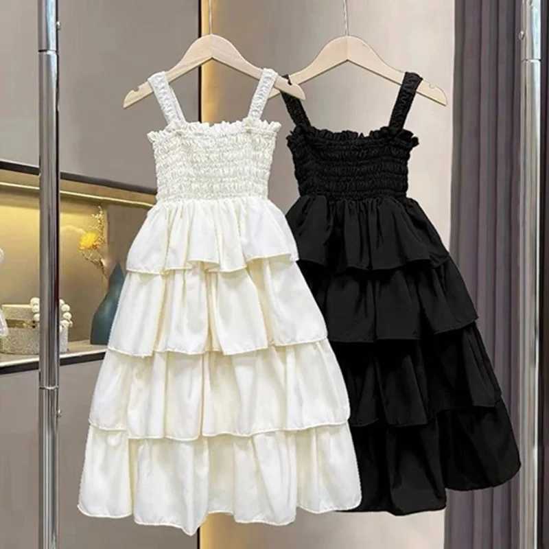 Girls summer dresses childrens layered long dresses childrens birthdays Par Vestidos clothing new teenagers casual sling clothing W250326