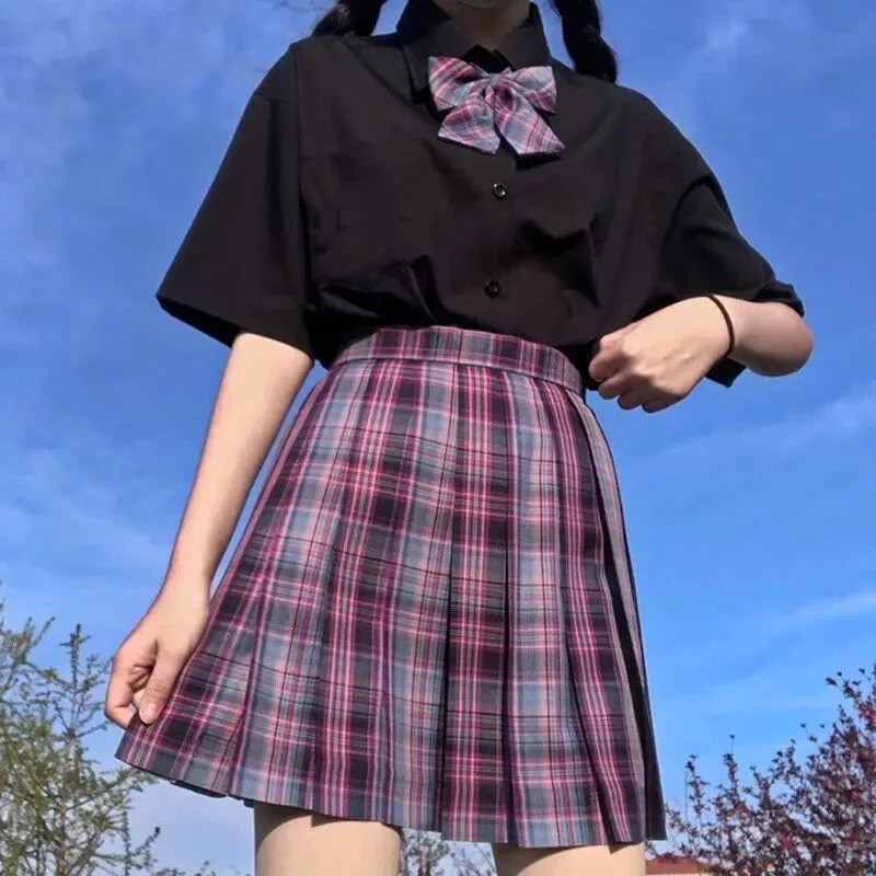 Jk uniform plain skiing plus size S8xl Japanese school Esports girls set college fold three piece 250326