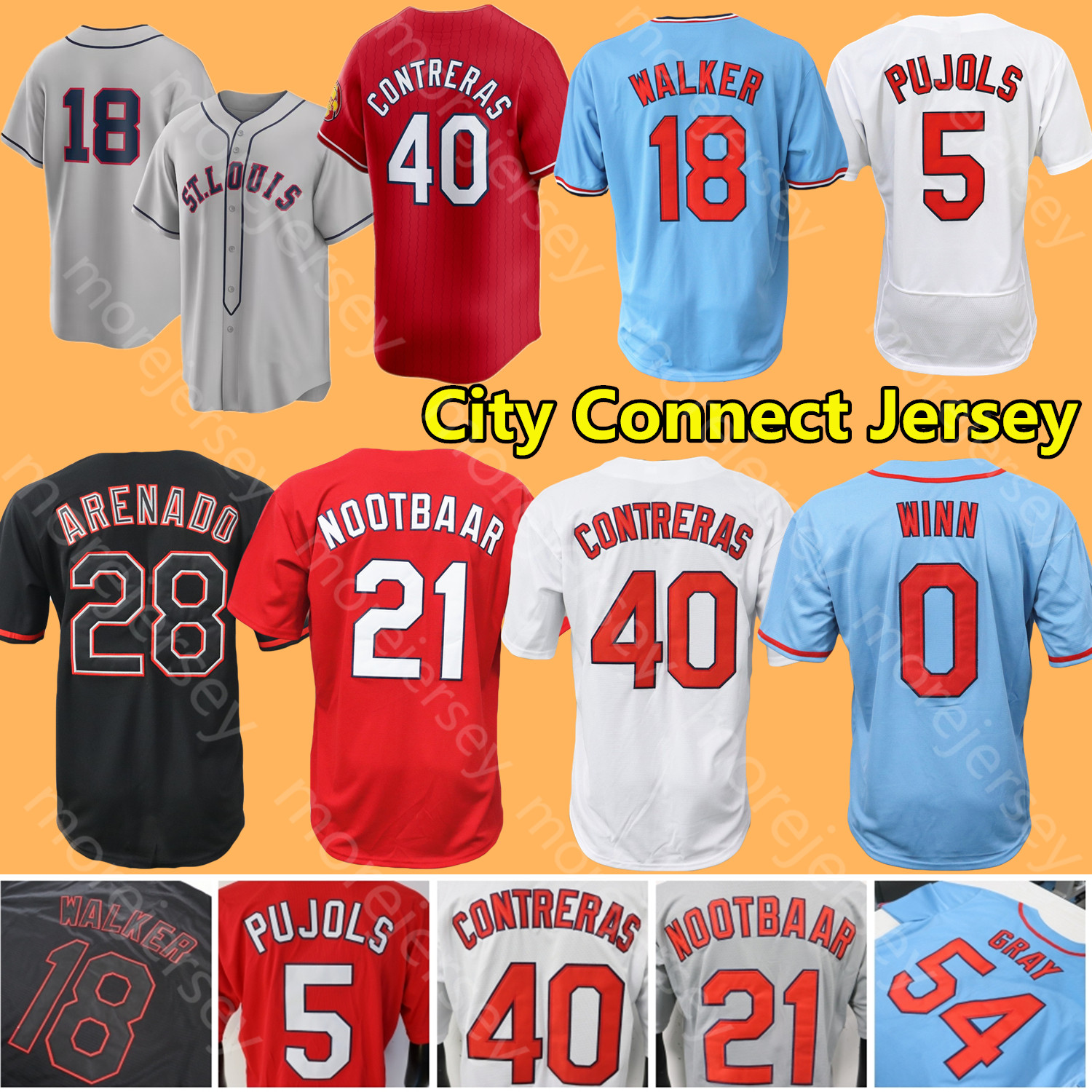 City Connect Jersey Ryan Helsley Willson Contreras Walker Masyn Winn Nolan Arenado Gray Gorman Nootbaar Scott II Romero Carpenter Brock Gibson Rolen Schoendienst