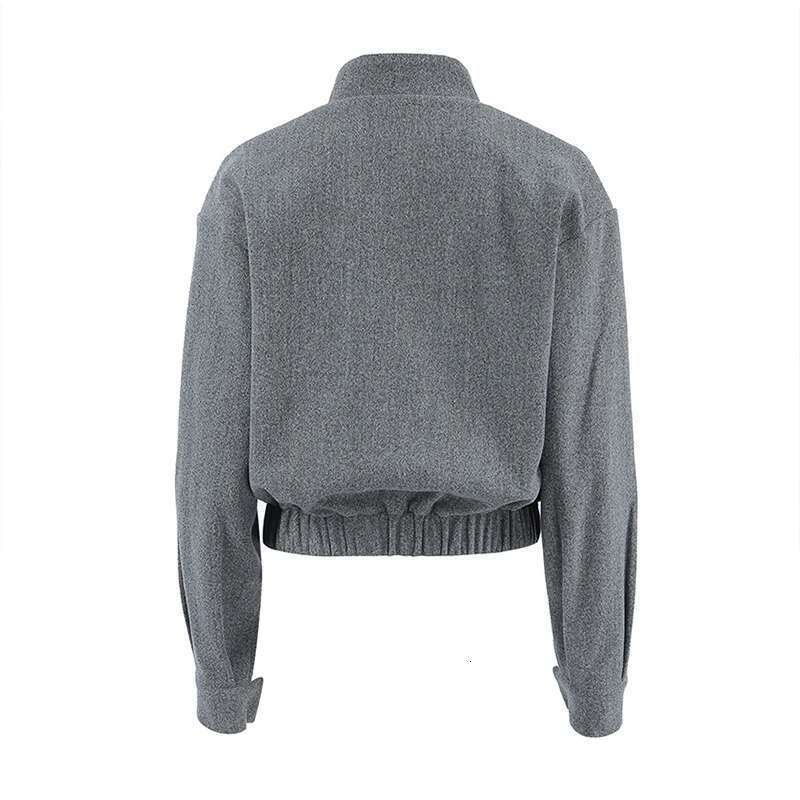 Women's Coat Fashion Stand Collar Women's Woolen Short Coats Casual Single Breasted Long Sleeve Coat Female Autumn New Commuter Outwears